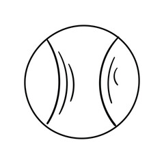 Tennis Ball line doodle icon with white background vector stock illustration