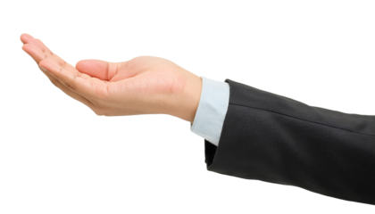 a man's hand extended, palm up, a gesture of offering or giving