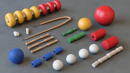 High Quality Photorealistic Sport Supplies in Various Colors and Shapes