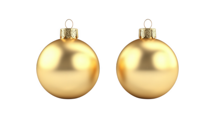 Two Golden Christmas Ornaments