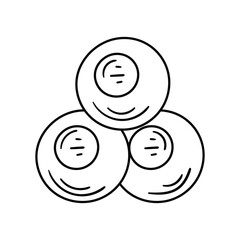 Snooker  line doodle icon with white background vector stock illustration