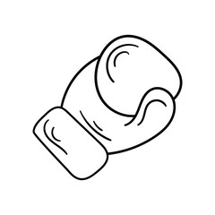 Boxing Glove line doodle icon with white background vector stock illustration