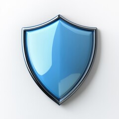 a blue shield on a white background 
