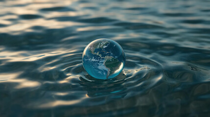 World Earth Day and World Water Day.The Earth is a Drop of Water.Every Drop Matters. Saving water and world environmental protection concept