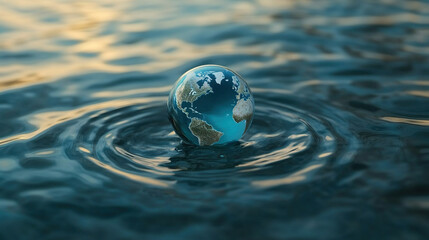 World Earth Day and World Water Day.The Earth is a Drop of Water.Every Drop Matters. Saving water and world environmental protection concept