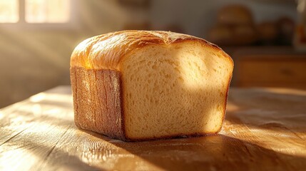 a loaf of bread on a wooden table 