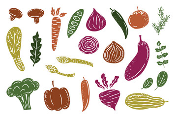Colorful Vegetable Doodle Handdrawn Collection