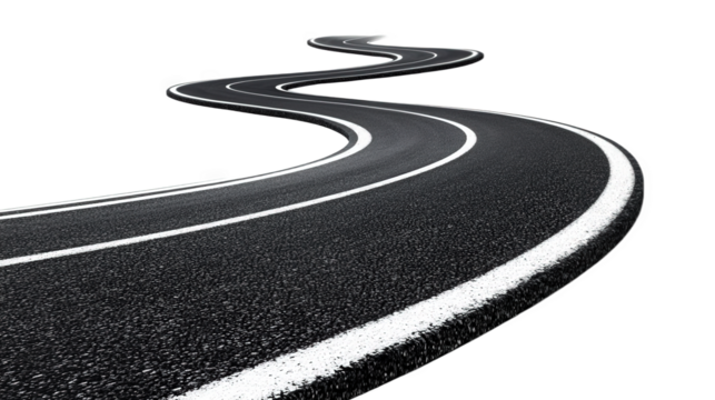 Winding Road Path to Success
