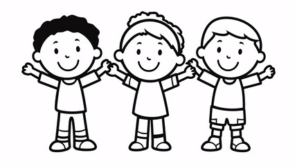 A fun and simple coloring page featuring a friends-themed design, perfect for kids' creativity.

