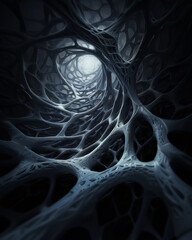 Naklejka premium Moody metallic and bone fractal pattern. 