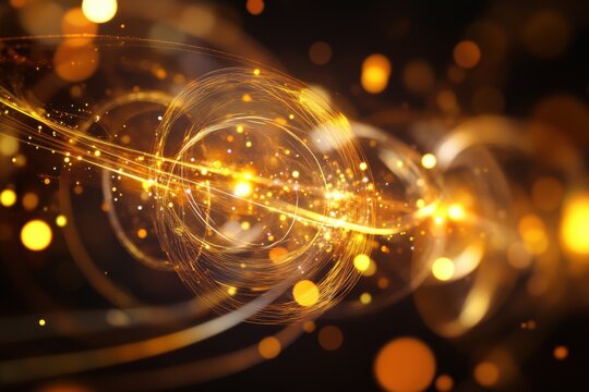 String theory cosmic pattern with soft ambient lighting and negative space below