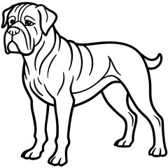 Fototapeta premium Canine Silhouette: An elegant silhouette of a majestic dog, presented in bold lines, capturing the strength and dignity of the breed. 