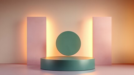Pastel 3D Podium Display Mockup