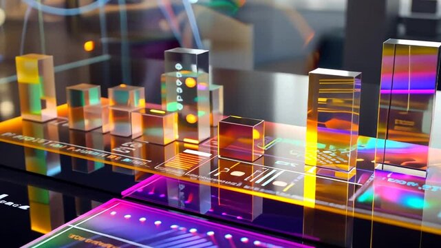 Leuchtende virtuelle Stadt mit Datenkan&auml;len