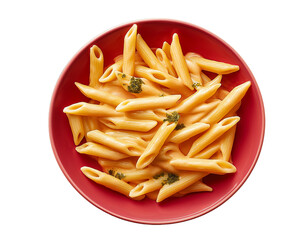 Penne alla Vodka pasta on transparent background. PNG format. italian food
