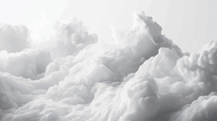 The image is a grayscale photograph of a cloud formation.  The clouds are predominantly white and gray, exhibiting a variety of textures and densities. The lighting is soft and diffused, creating a