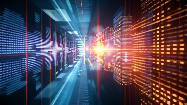 High-Tech-Atmosph&auml;re: Serverraum in dynamischen LED-Farben inszeniert