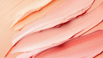 Makeup swatches, various shades, light beige background. High-end cosmetic display