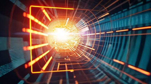 Explosion aus Licht und Datenelementen