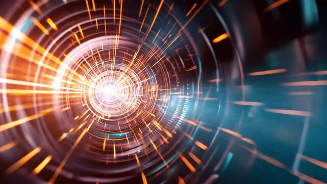 Digitale Spirale mit futuristischen Partikeln