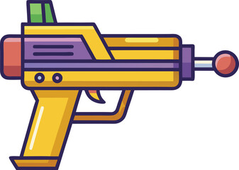 Colorful Laser Gun Vector Icon.
