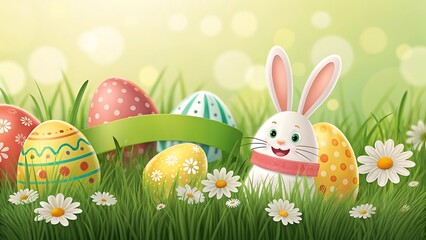 Easter eggs and bunny