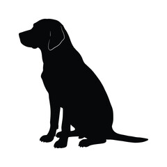 Black Labrador Dog Silhouette – Sitting Puppy Vector Icon, Labrador Retriever Silhouette – Dog Logo and Pet Symbol, Dog Silhouette Vector – Sitting Labrador Puppy Clipart, Labrador Dog Silhouette Icon
