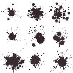 set of ink splashes