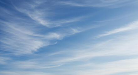 Serene Blue Sky with Wispy Cirrus Clouds Atmospheric Background Image
