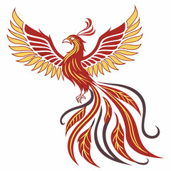 Obraz premium A phoenix logo represents rebirth, resilience, and transformation. Suited for startups, recovery programs, or educational institutions symbolizing growth
