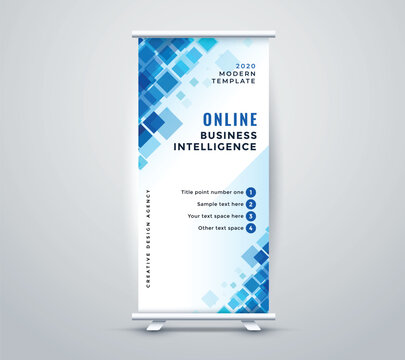 abstract business rollup standee banner design