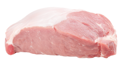 a fresh and raw cut of pork, ready for cooking. The meat showcases its natural color and texture, perfect for culinary themes