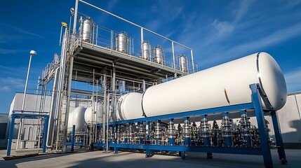 Detailed representation of hydrogen storage technologies including cryogenic tanks and metal hydrides for renewable energy integration