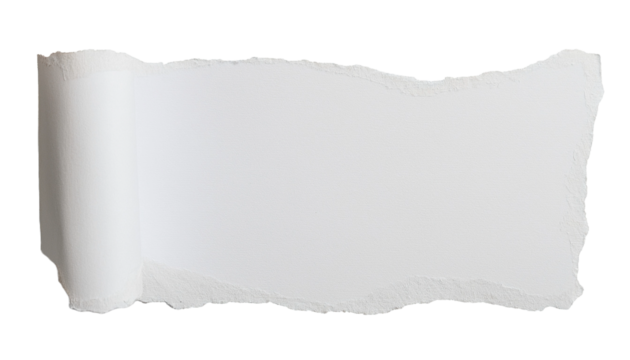 a blank piece of torn paper, with textured edges, against an empty backdrop. The texture and the torn edges gives a sense of rawness