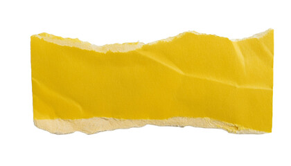 a torn piece of yellow paper. The texture and details of the paper are clearly visible, showcasing the rough edges