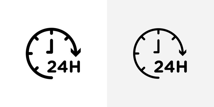 24 Hour time Icon set. vectors for apps and website designs