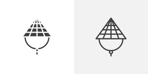 Bamboo hat Icon set. vectors for apps and website designs