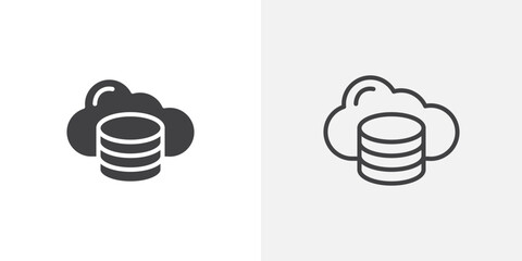 Cloud database Icon set. vectors for apps and website designs
