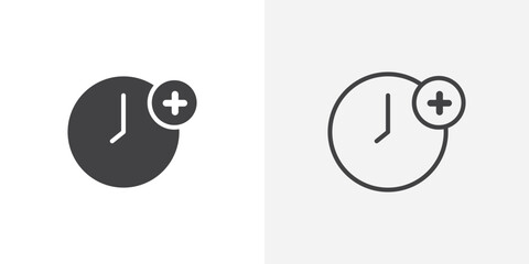 Extra hours Icon set. vectors for apps and website designs