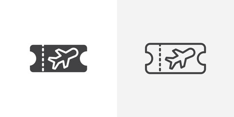 Flight tickets Icon set. vectors for apps and website designs