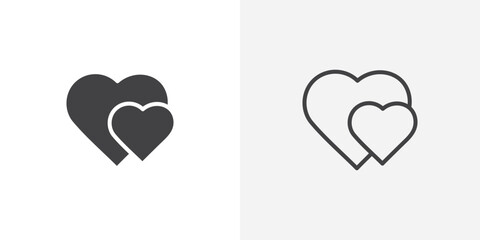 Heart Icon set. vectors for apps and website designs