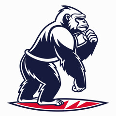 Fototapeta premium Gorilla logo Projects strength, intelligence, and dominance, embodying a powerful and commanding brand presence