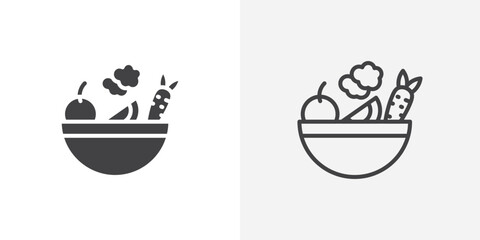 Vegetarian food Icon set. vectors for apps and website designs