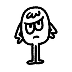 angry monster png doodle handwrite cartoon kid element
