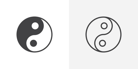 Yin yang Icon set. vectors for apps and website designs