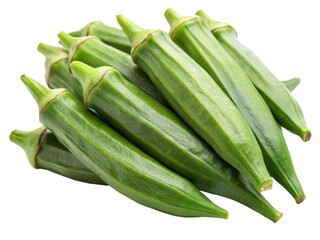 Obraz premium Okra abelmoschus esculentus isolated on transparent background 