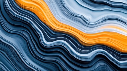 Abstract Colorful Waves in Blue Yellow and Gray Tones for Background