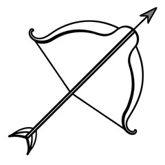 Bow and Arrow Line Art Drawing