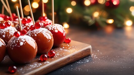 These joyful caramel dessert pops coated in fluffy snow create a whimsical holiday treat, combining sweetness with a playful wintery design for festive celebrations.