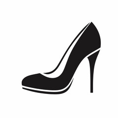 High Heel silhouette in black on a white background